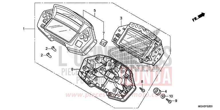 METER for VFR1200X Dual Clutch PEARL SUNBEAM WHITE (NHA66) from 2012